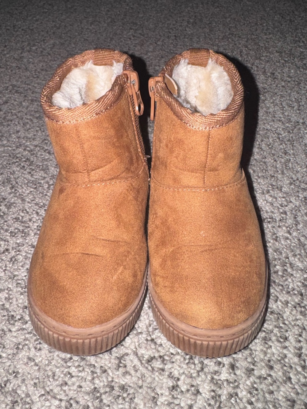Cat & Jack Kids Tan Faux-Suede Plush-Lined Ankle Boots